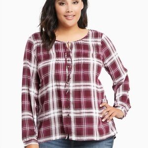 Torrid Plaid Button Down Shirt Size 1